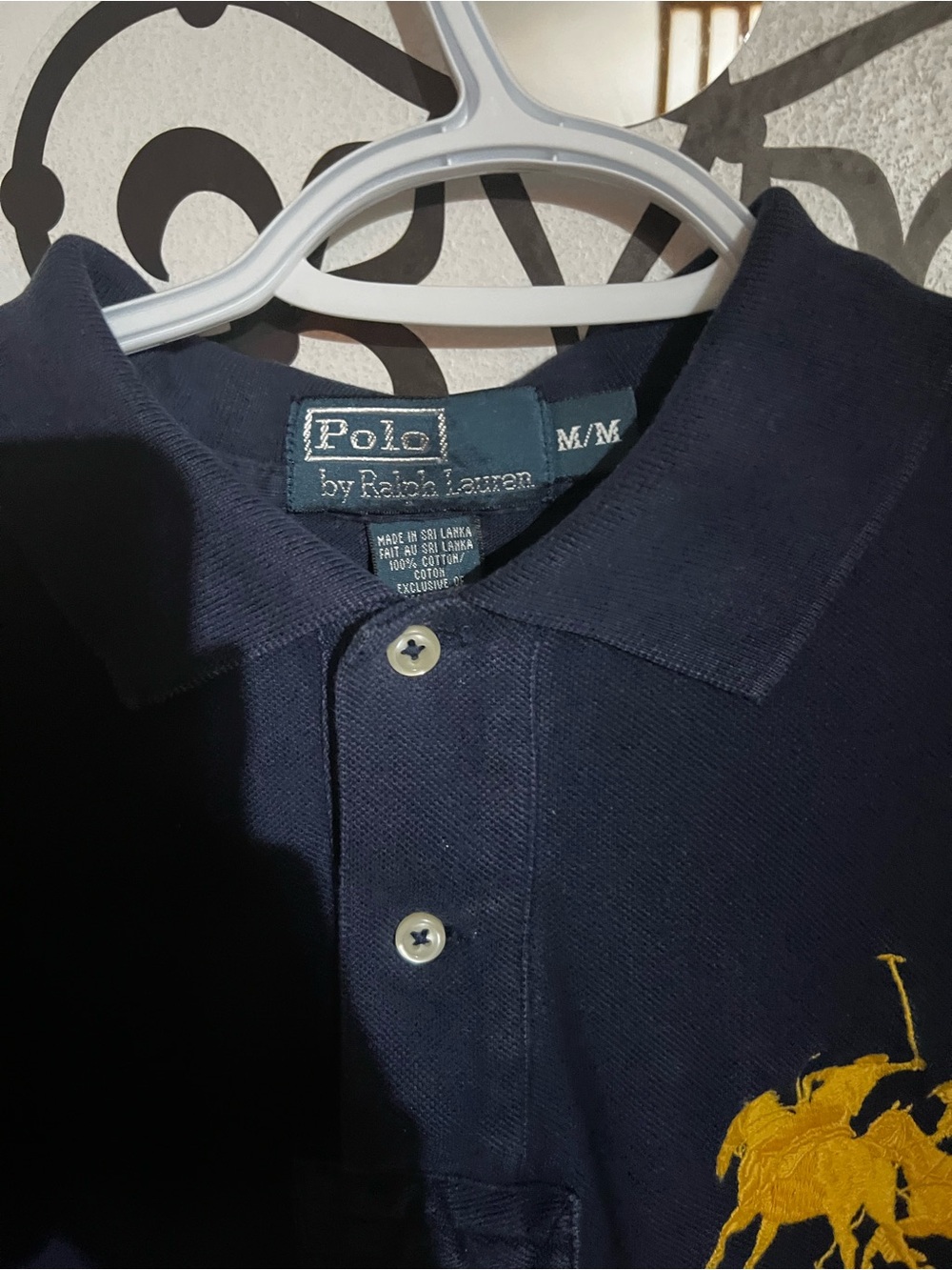 Polo by Ralph Lauren Navy Polo with Gold Embroidered Pony